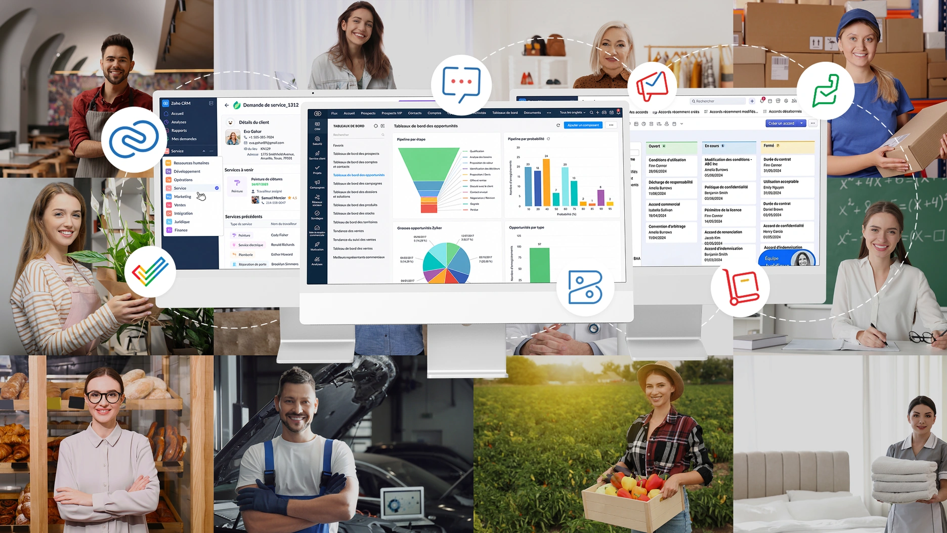 Tableaux de bord ERP et applications connectés aux équipes de votre entreprise