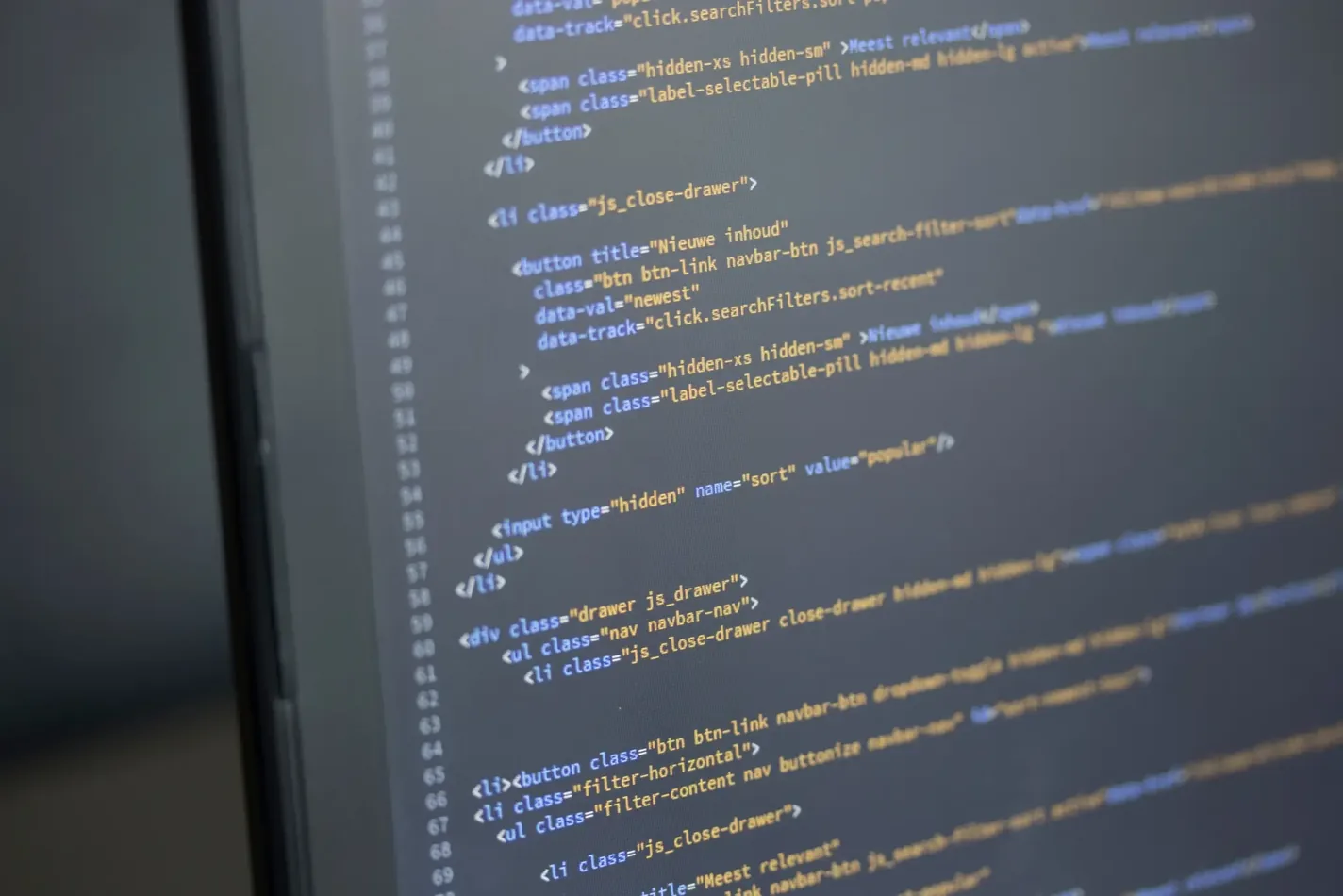 Code source d’un logiciel web sur mesure développé avec des technologies fiables et évolutives